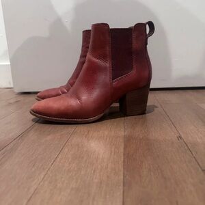 Madewell Rust Leather Ankle Booties